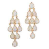 Thumbnail for 14 Karat Gold Plated Rainbow Moonstone Chandelier Earrings