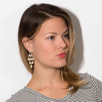 Thumbnail for 14 Karat Gold Plated Rainbow Moonstone Chandelier Earrings