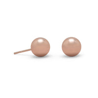 Thumbnail for 14 Karat Rose Gold Plated 8mm Ball Stud Earrings