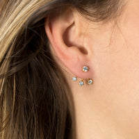 Thumbnail for 14 Karat Gold Plated CZ Front Back Earrings