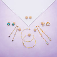 Thumbnail for 14 Karat Gold Plated Post Earrings with Labradorite Beads