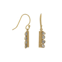 Thumbnail for 14 Karat Gold Plated Polki Diamond Drop Earrings