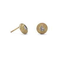 Thumbnail for 14 Karat Gold Plated Polki Diamond Post Earrings