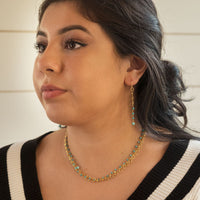 Thumbnail for 14K Gold Plated French Wire Earrings with Reconstituted Turquoise Beads