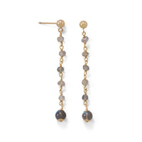 Thumbnail for 14 Karat Gold Plated Post Earrings with Labradorite Beads