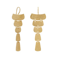 Thumbnail for 14 Karat Gold Plated Textured Cascading Plate Earrings