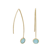 Thumbnail for 14 Karat Gold Plated Green Hydro Glass Wire Earrings