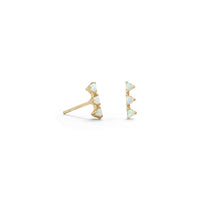 Thumbnail for 14 Karat Gold Plated Mini Triangle Synthetic White Opal Studs