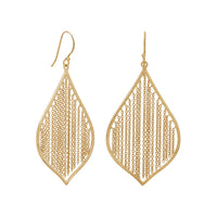 Thumbnail for 14 Karat Gold Plated Fringe Leaf Chain Earrings