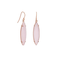 Thumbnail for 14 Karat Rose Gold Plated Pink Glass Marquise Earrings