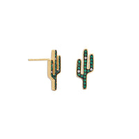 Thumbnail for 14 Karat Gold Plated CZ Saguaro Cactus Stud Earrings