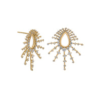 Thumbnail for 14 Karat Gold Plated Bursting CZ Post Earrings