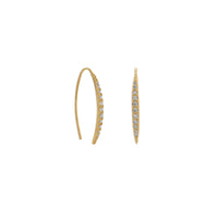 Thumbnail for 14 Karat Gold Plated Graduated CZ Vertical Bar Earrings