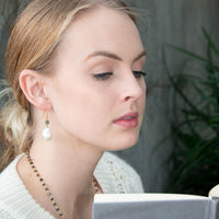 Thumbnail for 14 Karat Gold Plated CZ and Baroque Culture Freshwater Pearl Earrings