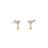 Thumbnail for 14 Karat Gold Plated CZ Martini Stud Earrings