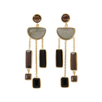 Thumbnail for 14 Karat Gold Plated Multi Stone Post Earrings