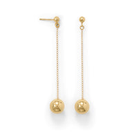 Thumbnail for 14 Karat Gold Plate Bead Drop Earrings