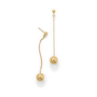 Thumbnail for 14 Karat Gold Plate Bead Drop Earrings