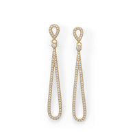 Thumbnail for 14 Karat Gold Plated CZ Pear Drop Earrings