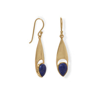Thumbnail for 14 Karat Gold Plated Pear Shaped Lapis Earrings