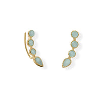 Thumbnail for 14 Karat Gold Plated Aqua Chalcedony Ear Climber