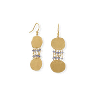 Thumbnail for 14 Karat Gold Plated Iolite and Textured Disk Earring