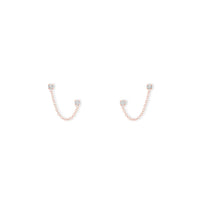 Thumbnail for 14 Karat Rose Gold Double Post Crystal Earrings