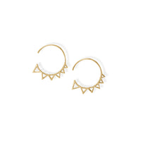 Thumbnail for 14 Karat Gold Plated Beaded Sun 3/4 Circle Wire Earrings