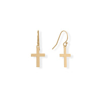 Thumbnail for 14/20 Gold Filled Cross French Wire Earrings