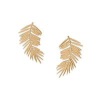 Thumbnail for 14 Karat Gold Plated Palm Leaf Post Earrings