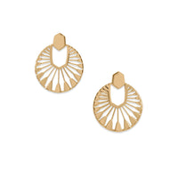 Thumbnail for 14 Karat Gold Plated Sun Dial Design Earrings