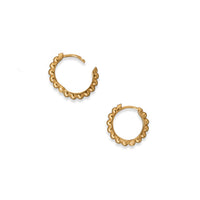 Thumbnail for 14 Karat Gold Plated Beaded Click Hoop Earrings