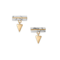 Thumbnail for 14 Karat Gold Plated Geometric Howlite Earrings