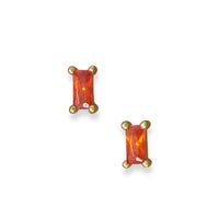 Thumbnail for 14 Karat Gold Plated Tangerine Baguette CZ Earrings