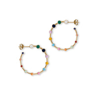 Thumbnail for 14 Karat Gold Plated Rainbow Enamel Hoop Earrings