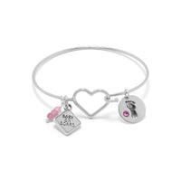 Thumbnail for Footprint Charm with Pink Crystal