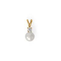 Thumbnail for 14 Karat Gold Plated CZ and Cultured Freshwater Pearl Slide