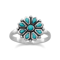Thumbnail for Reconstituted Turquoise Flower Ring