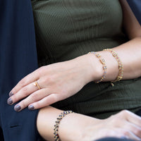 Thumbnail for 14 Karat Gold Plated Double Strand Tanzanite and Citrine Bracelet
