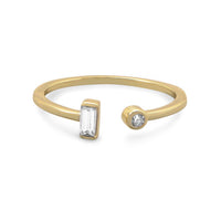 Thumbnail for 14 Karat Gold Plated Open Design CZ Ring