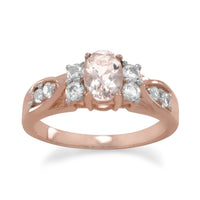 Thumbnail for 14 Karat Rose Gold Plated Morganite and White Topaz Ring