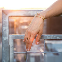 Thumbnail for 14 Karat Gold Plated and Diamond Chip Ring
