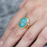 Thumbnail for 14 Karat Gold Plated Stabilized Turquoise Ring
