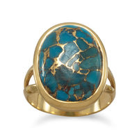 Thumbnail for 14 Karat Gold Plated Stabilized Turquoise Ring