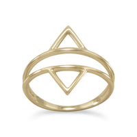 Thumbnail for 14 Karat Gold Plated Double Triangle Ring