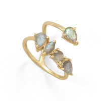 Thumbnail for 14 Karat Gold Plated Labradorite Unique Wrap Ring