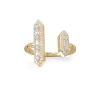Thumbnail for 14 Karat Plated CZ Double Bar Ring