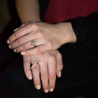 Thumbnail for 14 Karat Gold Plated Diagonal CZ Ribbon Ring