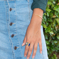Thumbnail for 14 Karat Gold Plated Labradorite and Blue Jade Ring