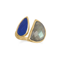 Thumbnail for 14 Karat Gold Plated Labradorite and Blue Jade Ring